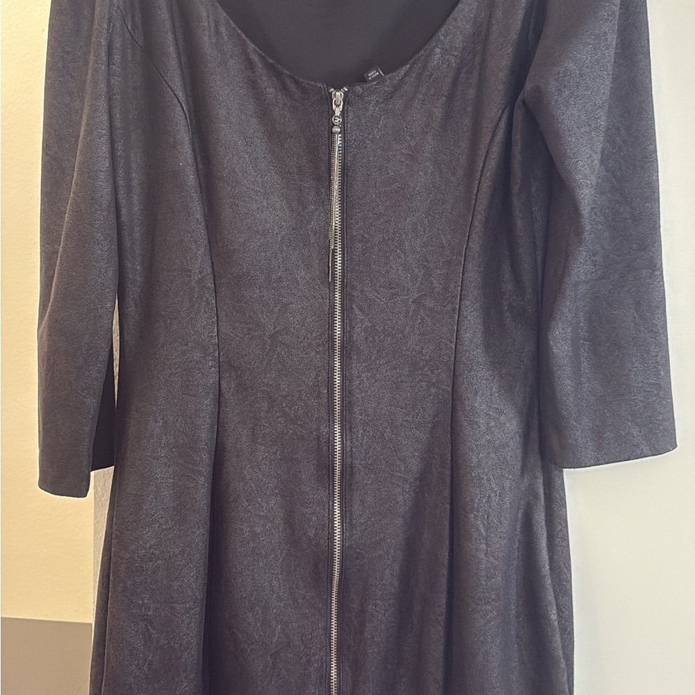 Guess Black Long Sleeve Zipper Dress